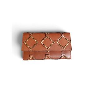 Patricia Nash Studded Leather Wallet Terresa Diamond Toast Slim Bifold NWOT $220